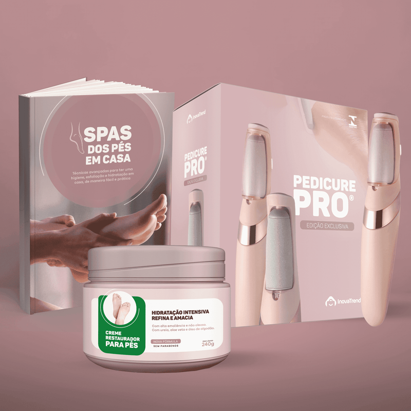 Pedicure Pro 3.0® - Esfoliador Elétrico + Livro Digital com Dicas Exclusivas + Creme Hidratante Intensivo 240g - Leve 3 Itens Pelo Preço de 1