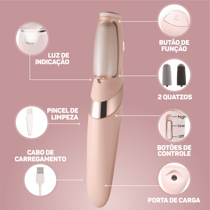 Pedicure Pro 3.0® - Esfoliador Elétrico + Livro Digital com Dicas Exclusivas + Creme Hidratante Intensivo 240g - Leve 3 Itens Pelo Preço de 1